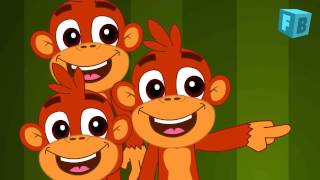 Five Little Monkeys Jumping On The Bed  Children Nursery Rhyme  Flickbox Kids Songs [upl. by Geehan]