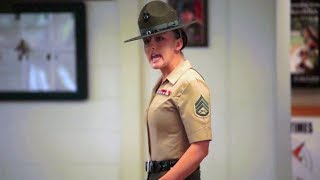 US Marine Drill Instructors Meet New Recruits [upl. by Anihpled]