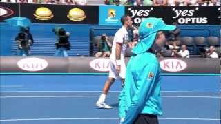 Radek Stepanek Throws Novak Djokovic A Bum Shot  Australian Open 2013 [upl. by Jehial]