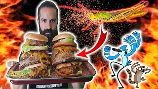 🤮Comiendo BICHOS🦗dentro de la HAMBURGUESA ULTIMEATUM🍔 🤮 Si no El Pirata me corta la coleta [upl. by Ursulette953]