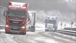 Rutschen Stehen Fluchen SchneeChaos auf der A72 in Oberfranken [upl. by Wall]