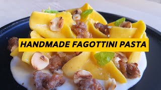 HOW TO MAKE FAGOTTINI PASTA WITH PARMESAN CREAM SAUSAGESHAZELNUTS [upl. by Negyam]