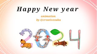 Happy New year 2024 animation by creativesuku [upl. by Eiramanin997]