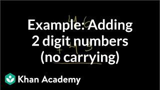 Example Adding two digit numbers no carrying  Arithmetic  Khan Academy [upl. by Veradi]