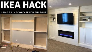 IKEA Billy Bookcase Hack  DIY BuiltIn Shelves [upl. by Truk618]