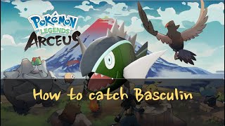 How To Find and Catch Basculin In Pokemon Legends Arceus  Evolve to Basculegion [upl. by Aneetak]