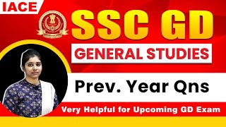 SSC GD Previous Year Questions  General Studies  1  Useful for upcoming SSC GD Exam  IACE [upl. by Acirretahs519]