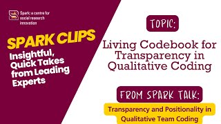 Living Codebook for Transparency in Qualitative Coding  Spark Clips [upl. by Warrick]