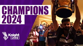 Shreyas Iyer and team celebrating the win in Final  KnightsTV  TATA IPL 2024 [upl. by Anisah]