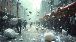 Stones are Hitting Japan Storm with Huge Hail rages in Hachioji Tokyo [upl. by Shayla]