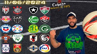 PALPITES DE FUTEBOL PARA HOJE 11 06 2024 TERÇA 23 JOGOS  BILHETE PRONTO Caipora Análises e TIPs [upl. by Enala]