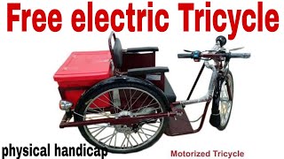 Electric tricycle for divyangFree Motorized tricycle for physical handicaptricycle conversion kit [upl. by Airehs]