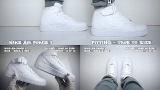 Nike Air Force 1 Mid White review  Unboxing amp On Feet [upl. by Alacim]