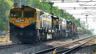 WDG 4D WDG 4 Combo switching tracks  BTPN Tanker Train  Indian Railways TrainVideos [upl. by Im]