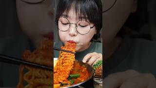 Asmr tteokbokki sausages fried chicken [upl. by Aicilihp]