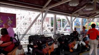 Coney Island Steeplechase off Ride POV  July 19 2014 [upl. by Nayd]