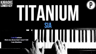 Sia  Titanium Karaoke LOWER KEY Slowed Acoustic Piano Instrumental Cover Lyrics [upl. by Ennahs]