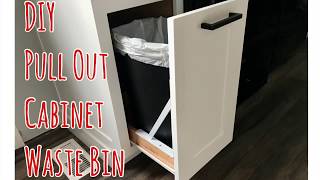 DIY EASY Hidden Pull Out Trash Waste Bin In Kitchen Cabinet Budget Friendly  DIY Home Projects [upl. by Orimisac640]