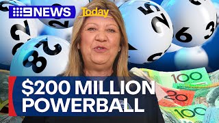 Recordbreaking 200 million Powerball jackpot draws tonight  9 News Australia [upl. by Nauqad]