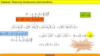 Dodawanie pierwiastków  Zadanie  Matfiz24pl [upl. by Ahsen]