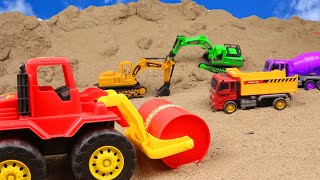 Police Car Rescue Bulldozer Dump Trucks Excavator Snow on the Streets  Toy car story  Mega Truck [upl. by Llarret]