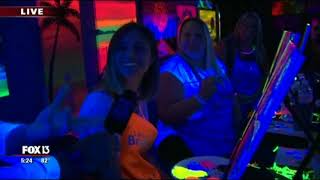 Pinots Palette Halloween Blacklight Classes  FOX 13 Tampa [upl. by Kylah]