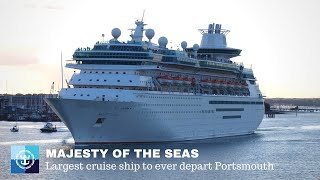 Majesty of the Seas largest cruise ship to depart Portsmouth Port  Royal Caribbean [upl. by Yekcor771]