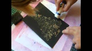 A Christmas Card using Gilding Flakes Tutorial [upl. by Nai]