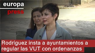 Rodríguez insta a ayuntamientos a regular las VUT con ordenanzas en vez de quotevitarquot la realidad [upl. by Jessey]