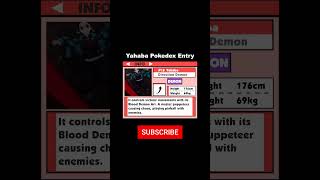 Yahaba Pokedex Entry Demon Slayer [upl. by Schear]