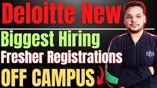 Deloitte New Hiring  OFF Campus Drive For 2024  2023  2022 Batch Hiring  Fresher Jobs 2024 [upl. by Ardaid]