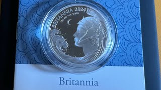 Review Britannia 2024 UK 1oz Silver Proof Coin [upl. by Nagey]