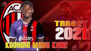 Kouadio Manu Koné 2020  Skills goals amp assists HD 🔴 Wellcome to AC Milan  Tifosi Milan [upl. by Yddub]