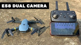 DRONES WALLAH E58 FOLDABLE DUAL CAMERA DRONE UNBOXING amp REVIEW [upl. by Akeyla19]