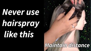 How to use hair spray  right method to use hairspray  gayatri makeover [upl. by Atalaya]