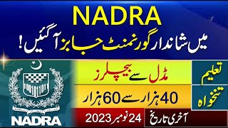 NADRA New Govt Jobs Vacancies in Pakistan 2023 Today Latest Government Jobs Vacancy in Pakistan [upl. by Irt]