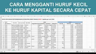 Cara merubah huruf kecil ke huruf kapital pada excel dengan cepat [upl. by Zailer]