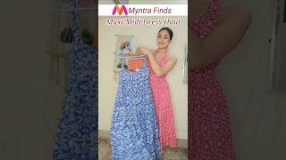 Maxi Dresses haul from Myntra  Myntra long dress  vacation outfits [upl. by Hernardo200]