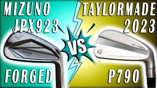 Mizuno JPX923 Forged vs Taylormade P790 2023 LOOKS and FEEL [upl. by Atteinotna395]