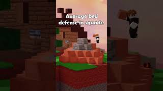 Average Bed Defense In Squads  Roblox Bedwars Short Meme [upl. by Airetahs]