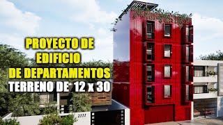 Proyecto de Edificio de Departamentos en terreno de 12 x 30 m [upl. by Kciwdahc]