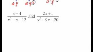 Factoring Trinomials to find LCD of Rational Expressions 52 [upl. by Ariajaj]