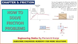 Determine the magnitude and direction of the friction force Chapter 6 Friction  Engineers Academy [upl. by Ennayk]