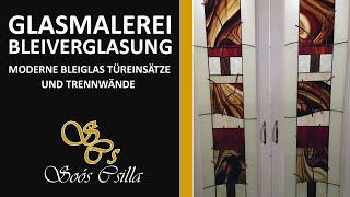 Glasmalerei Moderne Bleiglas Türeinsätze und Trennwände  Csilla Soós [upl. by Janeczka]