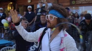 LMFAO Redfoo Plays Tennis Qualifier for US Open [upl. by Alegna]