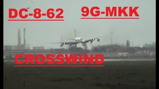 CHALLENGING CROSSWIND arrival DOUGLAS DC862 MK Airlines  9GMKK  Ostend Airport [upl. by Elrebmik]