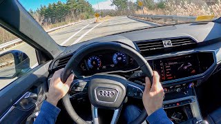 2021 Audi Q3 S Line 45 TFSI quattro  POV Test Drive by Tedward Binaural Audio [upl. by Wrightson]