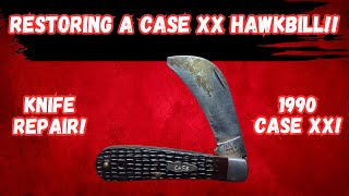 Restoring a Vintage 1990 Case XX Hawk Bill Knife from North Carolina [upl. by Nawaj]