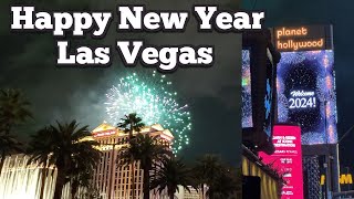 Las Vegas Strip New Years Eve Fireworks  Happy New Year 2024  Las Vegas 2024 [upl. by Nnagrom]