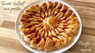 ☀️ Tarte soleil feuilletée au pesto à partager  FACILE RAPIDE pour l’apéro [upl. by Nahamas]